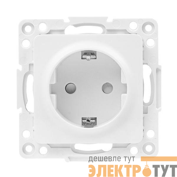 Розетка 1-м СП Стокгольм 16А IP20 с заземл. защ. шторки механизм бел. PROxima EKF EYR16-028-10