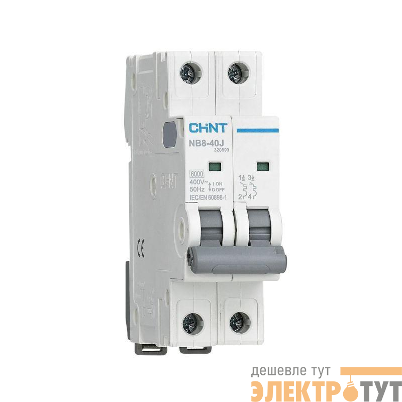 Выключатель автоматический 2п 16А 6кА NB8-40J х-ка C (R) CHINT 320689