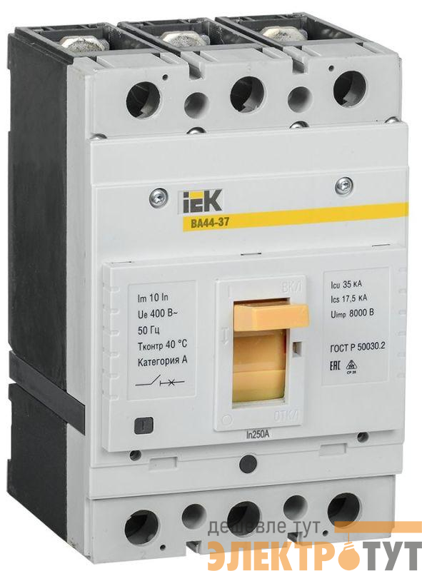Выключатель автоматический 3п 250А 35кА ВА44-37 IEK SVA4410-3-0250-35