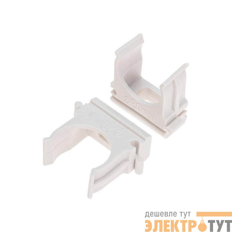 Держатель для труб (клипса) d20мм бел. (уп.100шт) Rexant 28-0120-6