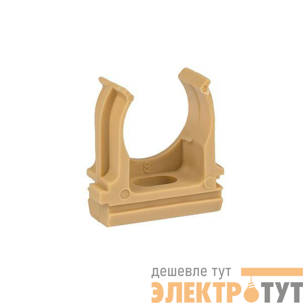 Держатель для труб (клипса) d20мм свет. дерево (уп.10шт) Plast EKF derj-z-20w