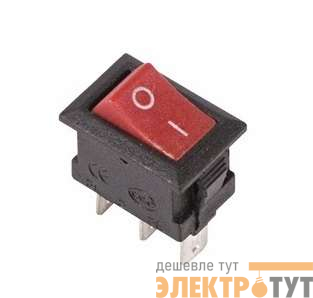 Выключатель клавишный 250В 3А (3с) ON-ON красн. Micro (RWB-102) Rexant 36-2031