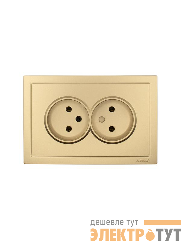 Розетка 2-мест. б/з СП ZIMA IP20 16А ПБТ безвинт. зажим зол. LEZARD 704-3600-128BQC