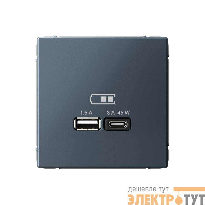 Розетка USB ArtGallery тип A+C 45Вт QC PD высокоскор. ЗУ механизм грифель SE GAL000729
