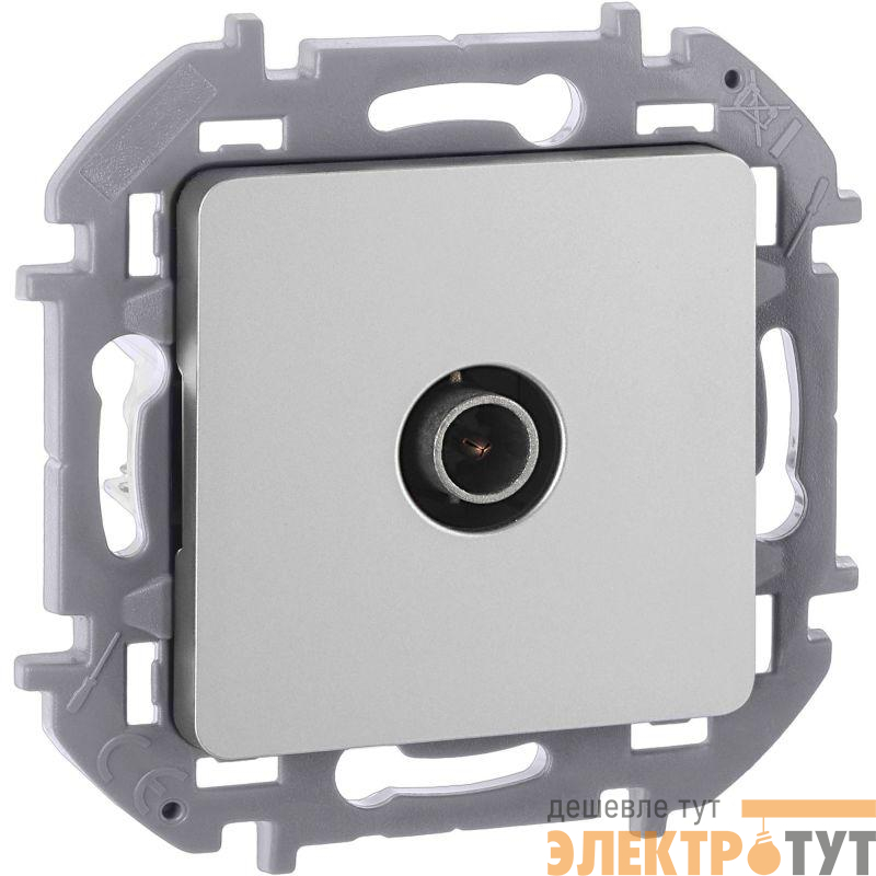 Розетка телевизионная TV Inspiria 2дБ 0-2400мГц с топологией "звезда" механизм алюм. IEK 673852