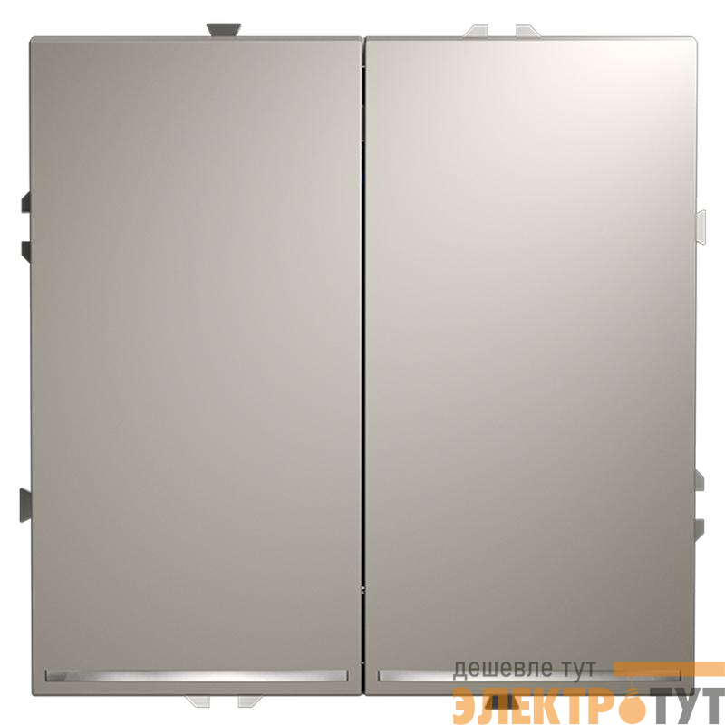 Переключатель проходной 2-кл. СП S70 10А с подсветкой механизм кашемир Voltum VLS020403