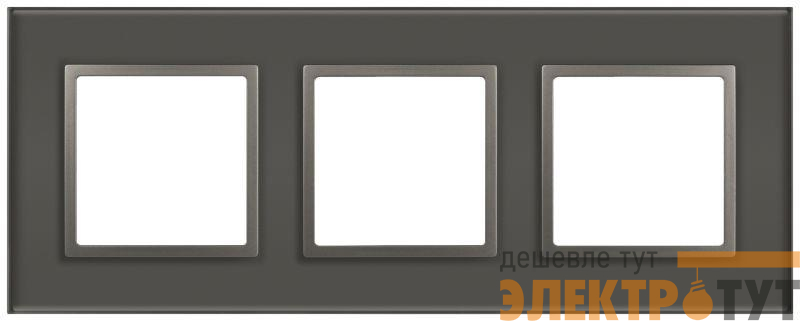 Рамка 3-м Elegance 14-5103-16 для розеток и выключателей стекло титан Эра Б0065837