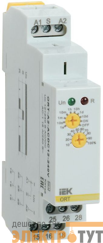 Реле задержки включения ORT 2 контакта 12-240В AC/DC IEK ORT-A2-ACDC12-240V