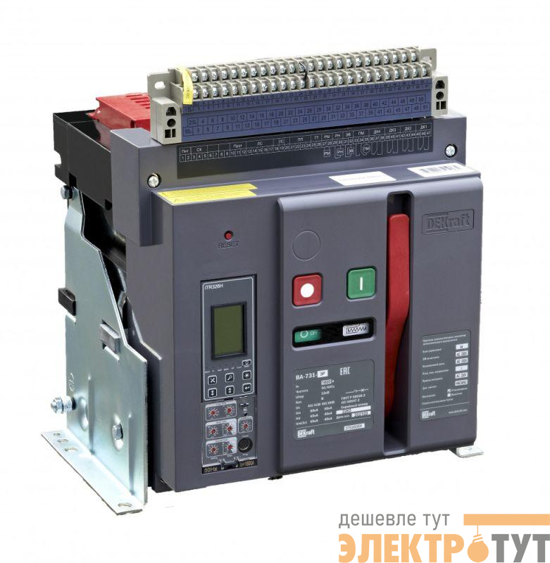 Выключатель автоматический воздушный 3п 1000А 80кА ВА-731 стац. расцеп. Н DEKraft 27028DEK