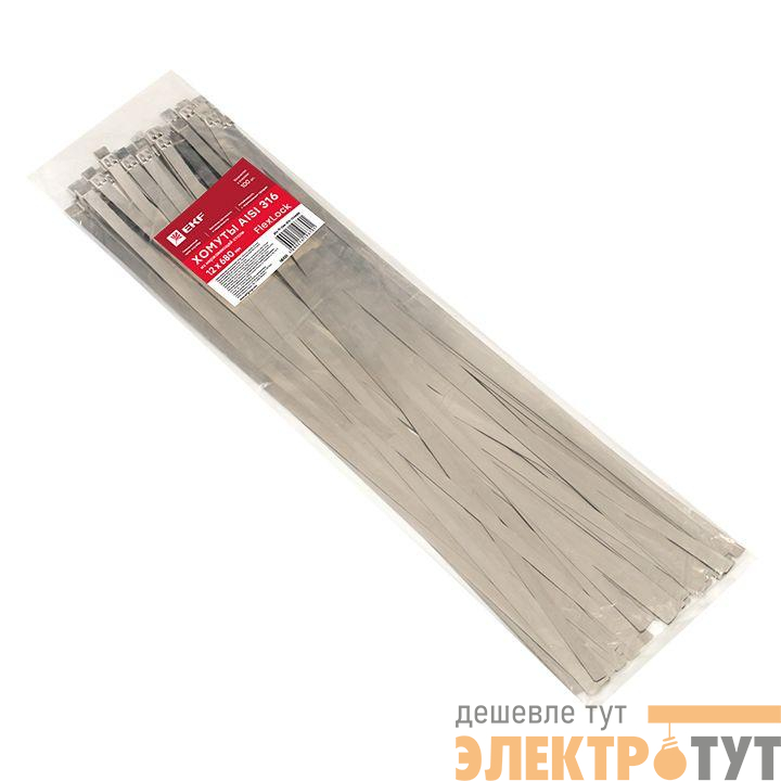 Хомут AISI 316 12х680 нерж. сталь FlexLock (уп.100шт) PROxima EKF plc-fl-tss-316-12x680