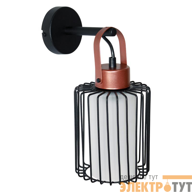 Светильник "Манго" 511 (плафон 9001) НББ 01-60-166 Е27 [ИМ] настен. черн.муар медь Элетех 1005405090