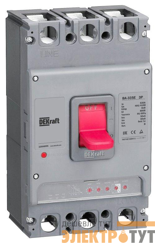 Выключатель автоматический 3п 630А 50кА ВА-335E электрон. расцеп. DEKraft 22506DEK
