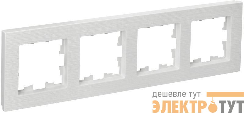 Рамка 4-м BRITE РУ-4-Бр бел. рифленый IEK BR-M42-51-K01
